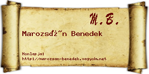Marozsán Benedek névjegykártya
