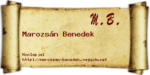Marozsán Benedek névjegykártya