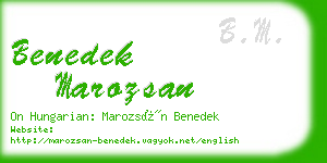 benedek marozsan business card